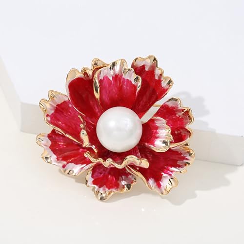 Image of GBAHFY Crystal Pearl Flower Brooches Pins Fashion Beautiful Created Floral Brooch Good Idea for Party Dance Wedding Banquet for Elegant Women