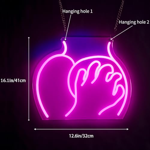 Image of Lady Neon Signs, Lady Neon Light Up Sign, Girl Women Body Neon Sign for Wall Decor, 16.1 inch x 12.6 inch Dimmable Pink LED Light Sign for Bedroom Bar Man Cave Game Room Party Decor, USB Powered