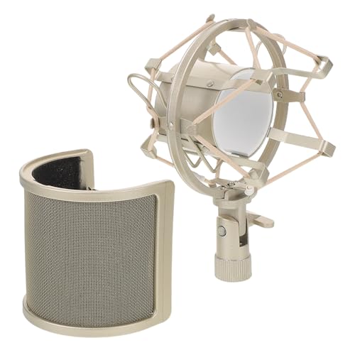 SUPVOX Kit de filtro antipop para micrófono: aislamiento acústico y soporte a prueba de golpes, filtro antipop en forma de U para micrófono vocal, protección contra el viento y soporte de montaje.