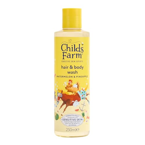 Childs Farm Kids Hair & Body Wash Watermelon & Pineapple | Tear-free Gently Cleanses | Suitable for Dry Sensitive Skin 250ml