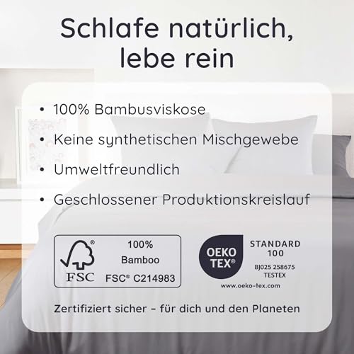 Allergiker Bettwäsche Bambaw Spannbettlaken aus Bambus 180×200 cm