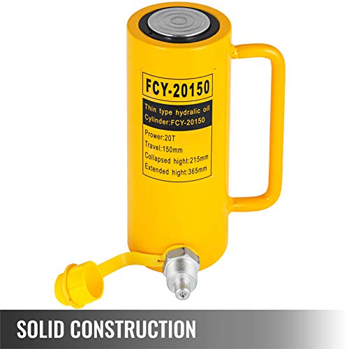 VEVOR Hydraulische cilinderlift, 20 ton solide Ram hydraulische cilinder, 15 cm naaf, eenvoudig werkende hydraulische cilinder, met snelkoppeling, draagbare hydraulische Solid Jack hydraulische - Afbeelding 3