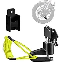 Candado De Freno Para Moto Candado de Freno de Disco, Pinza Antirrobo Segura para Motos, Con Cuerda Recordatoria(Amarillo)