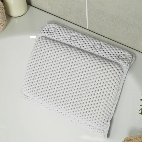 Beldray LA032715UFFEU7 Anti Bac Badkissen - sichere Saugnäpfe, entspannte gepolsterte Design, stilvoll, mit Thiabendazol und Zinkpyrithion behandelt, unterstützt Kopf und Nacken während des Badens