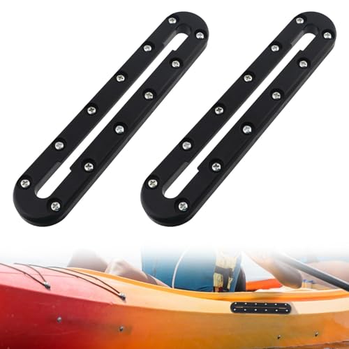 Loyanger 2pcs Kayak Track, 9.2 Inch Kayak Low Profile Track for Fishing Rod Holder, Kayaks Dear Trac-k Accessories for Cup Holder, Kayaks Rail Track for Paddle Holders(Color:Black)