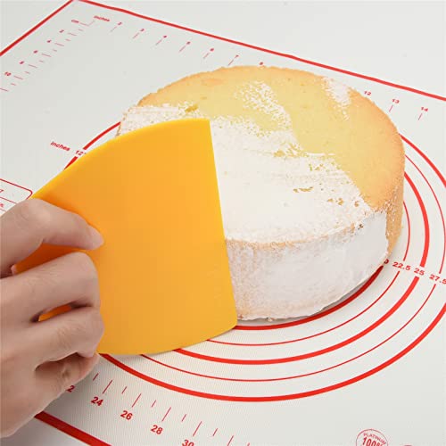 Colgre Dough Scraper Bench Scraper For Baking,3 Pieces Food Safe Plastic Dough/Cake/Bread/Pizza Cutter For Kitchen Tools,Yellow-Yellow-Green… #TOP5