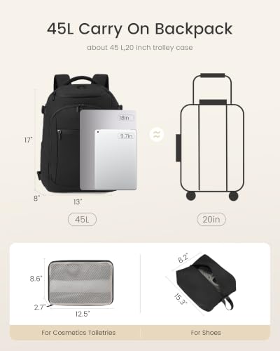 Image of LOVEVOOK 40L Travel Backpack for Women & Men, Airline Approved Carry On Bag
