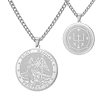 TEAMER Collar con colgante de San Rafael, arcángel de curación y protección, collar de San Rafael, amuleto, joyería religiosa para mujer, Adjustable, Acero inoxidable, No es una piedra preciosa