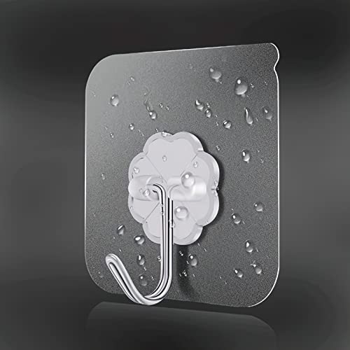 Lot de 10 crochets adhésifs transparents à coller soi-même - Résistants à l'eau - Capacité de charge Cover