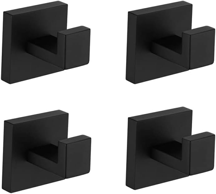 Matte Black Bathroom Hardware 304 Stainless Steel Towel Rack Toilet Paper Holder Liquid Soap Holder Towel Bar Toilet Accessories,Robe Hook,One Size