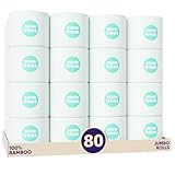 Save Trees Bamboo Toilet Paper -80 Rolls Of Septic Safe Organic Toilet Paper - 3-ply, 300 Sheets Per Roll - PFAs Free, FSC Certified, Plastic & Chemical Free -For Home, Boat& RV Use