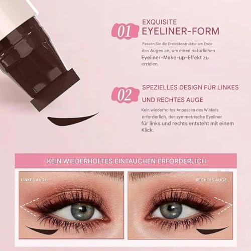 Delineador de ojos con herramienta de estampación doble cabeza impermeable larga duración 4
