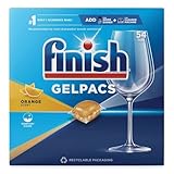 Finish All in 1 Gelpacs Orange, Dishwasher Detergent Tablets (54 Count), 34.8 Oz
