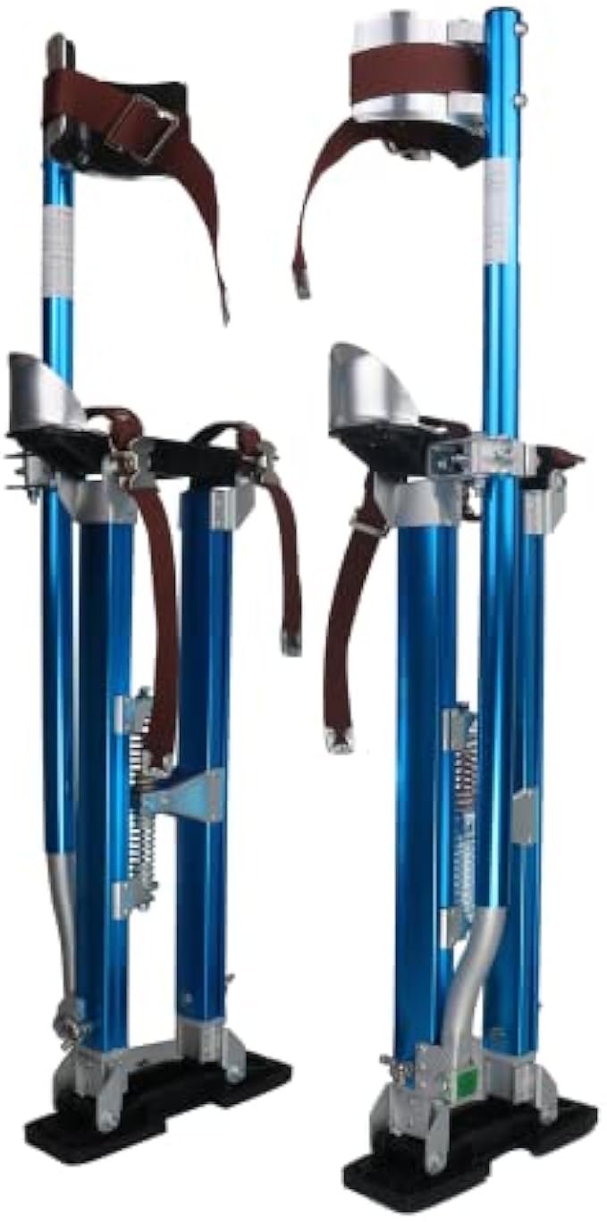 24"-40" Drywall Stilts Adjustable Aluminum Tool Stilt for Painting Painter Taping Blue