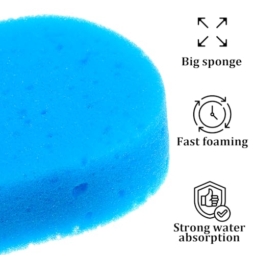 Image of Qianyu Car Wash Sponges 3 Pack Extra Thick Large Sponges Super Absorbent Cleaning Supplies All-Purpose Foam Scrubber Kit Random Color Easy Grip Sponges for Kitchen Bathroom Household Dishes Bike Boat