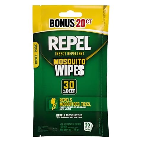 Repel Insect Repellent Mosquito Wipes 30% DEET, 20-ct Cover