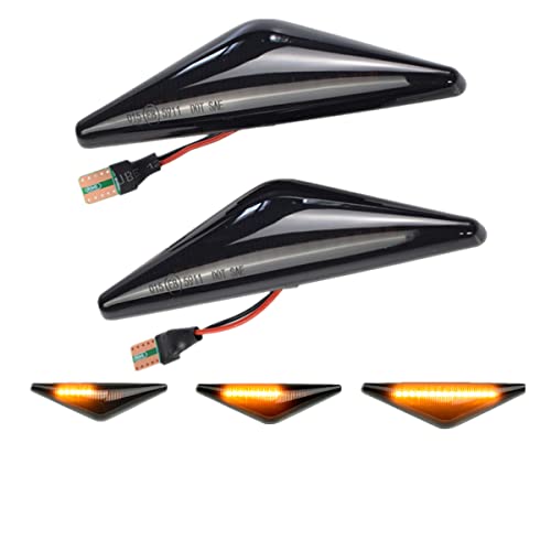 LEDFEWAG 2 piezas LED Luces Intermitentes Dinamicos Laterales Ahumados Coche Compatible Para Focus MK1 Mondeo MK3 Cover