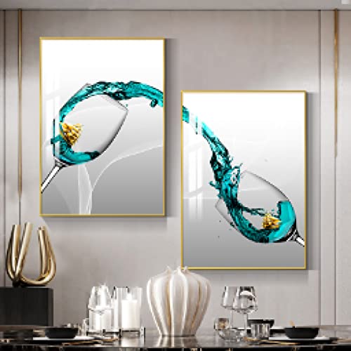 Voilier De Luxe Verre à Vin Tableau Abstrait Toile Haute Qualité - 2