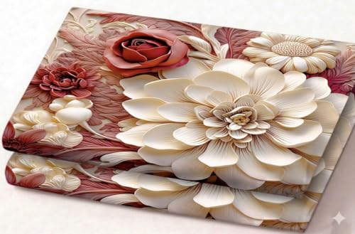 Image of RUMPS 7D Digital Floral Bedsheet with 2 Pillow Covers, King Size Flat Bedsheet 90x100 Inch, Luxury Flower Printed Bedsheet