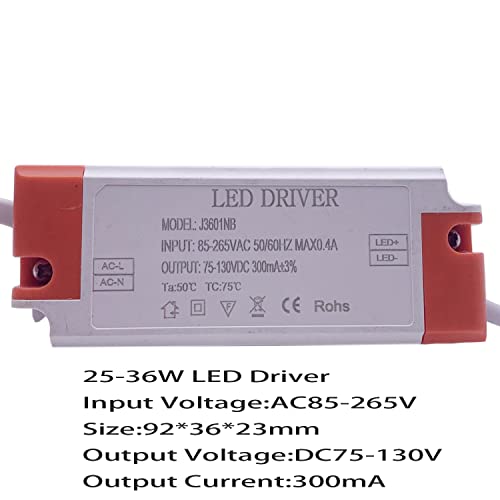 Image of LED Driver 300mA 600mA 900mA 1-3w 4-7w 8-12w 12-18w 18-25w 25-36w LED Constant Current Driver Power Unit Supply for LED Bulb Transformers (25-36W 300mA)