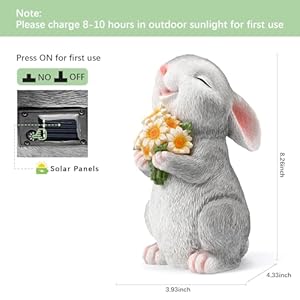 Solar Rabbit Garden Statues Easter Bunny Decor Resin Rabbit Figurine Holding Sunflower with LED Lights for Proch Patio Lawn Yard Housewarming Gardening Gifts for Mom Grandma Solar Rabbit Garden Statues Easter Bunny Decor Resin Rabbit Figurine Holding Sunflower with LED Lights for Proch Patio Lawn Yard Housewarming Gardening Gifts for Mom Grandma