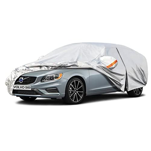 Kayme 6 Layers Sedan Car Cover Custom Fit Volvo S60 (2018-2022) Waterproof All Weather for Automobiles, Full Exterior Covers Sun Rain UV Protection �
