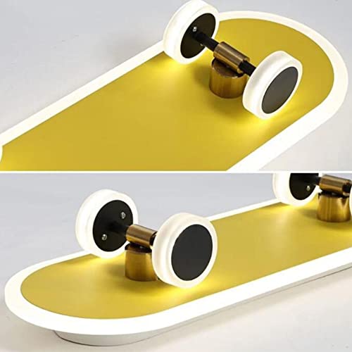 Lampa sufitowa dla dzieci LED deskorolka lampa sufitowa kreatywna lampa do sypialni ściemnialna akryl chłopiec dziewczynka dziecko pokój dziecięcy lampa sufitowa salon jadalnia lampa wisząca,60cm