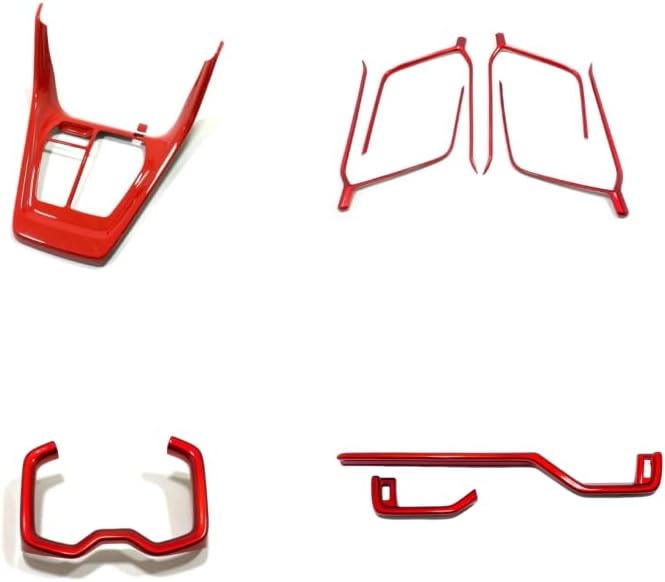 for Toyota RAV4 2019-2024 LHD Glossy Red Interior Accessories Kit Cover Trim 9pcs Car Accessories