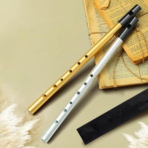 Sifflet irlandais traditionnel en do argenté pour les amateurs de musique avec étui de transport et guide didacticiel Flûte en laiton 32 cm (clé D argentée) – vue 7