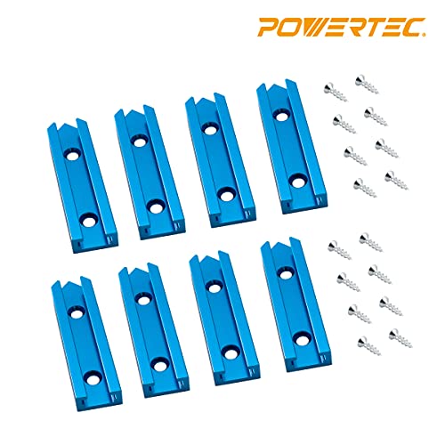 Image of POWERTEC 71704V 3 inch T-Track Intersection Kit with Predrilled Mounting Holes & Wood Screws, 2 Sets, for Universal T Track, Aluminum T Track Accessories for Woodworking Jigs and Fixtures