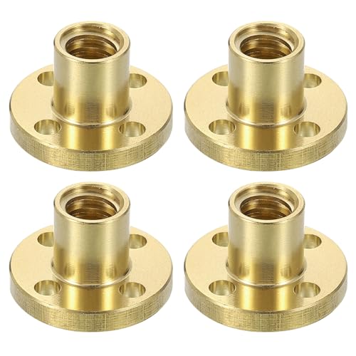 sourcing map 4Pcs Tr8x2 Lead Screw Brass Nut (2mm Pitch 1 Start 2mm Lead)