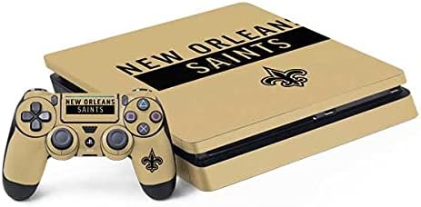 Skinit Decal Gaming Skin Compatible with PS4 Slim Bundle - Officially Licensed NFL New Orleans Saints Tropical Print Design