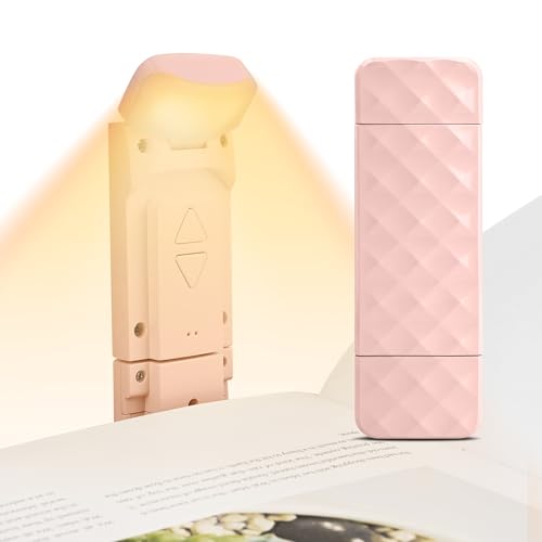 Yisica USB Rechargeable Book Reading Light, Eye Caring Reading Light Clip on Book, Portable LED Clip on Bookmark Lamp with 3 Colors Temperatures & 5 Brightness Levels, Perfect for Bookworms,Kids, Bed
