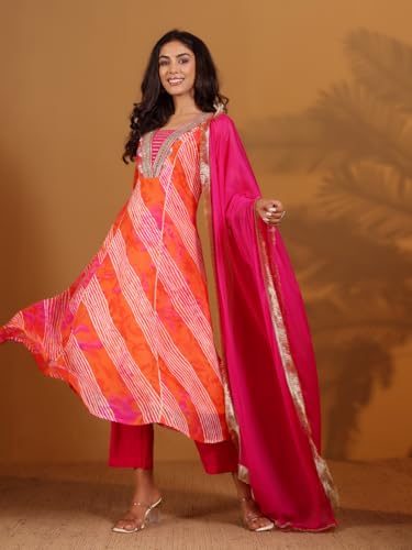 Kurta Anarkali Varanga orné de Gota et Zari, ensemble de fête traditionnel