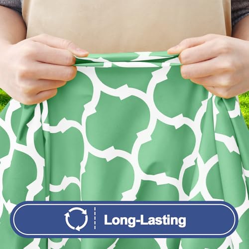 Smiry 2 Pack Rectangle Table Cloth 8 Foot, Waterproof Elastic Fitted Tablecloths, Windproof Washable Polyester Table Cover for Picnic, Camping, Outdoor (Sage Green, 30"x96") by Smiry - Used condition - Image 4