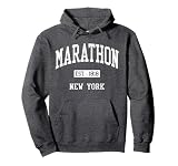 Marathon New York NY JS04 Vintage Athletic Sports Pullover Hoodie