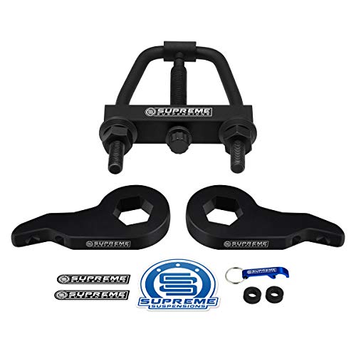 Supreme Suspensions - Front Leveling Kit For 1999-2007 Gmc Sierra 6-Lug 4Wd 1" To 3" Adjustable Front Steel Torsion Keys Suspension Lift Kit + Torsion Bar Unloading Tool #TOP4