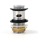 Xcel Home Slotted Chrome Click Clack Basin Waste - Durable Replacement Brass Pop-Up Sink Plug with Seal - Universal Standard G 1 1/4" BSP Connection for Smooth Drainage & Easy Installation