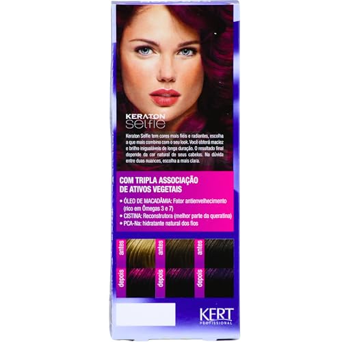Keraton Coloração Permanente Em Creme Para Cabelos Com Cistina E Óleo De Macadâmia Selfie 50G Nº 6.2