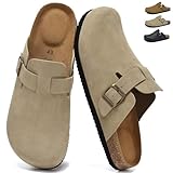 chetoria Mules et Sabots Homme Chaussons Clog Pantoufles avec Fermé Clog Confortables Chaussures Intérieur Extérieur Beige 41EU