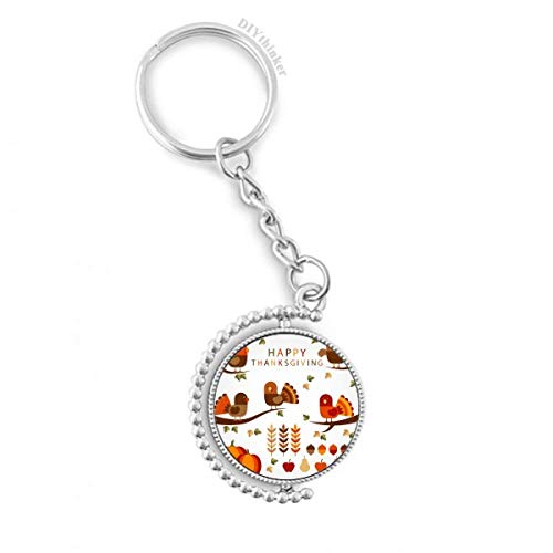 Clé anneau porte-keyholder pour ne plus perdre vos clés, motif Thanksgiving rotatif