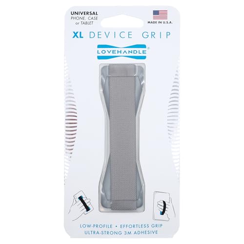 LOVEHANDLE XL Phone + Tablet Grip - Solid Silver