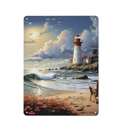 Plage de sable et phare sur affiches murales pour décorer un salon