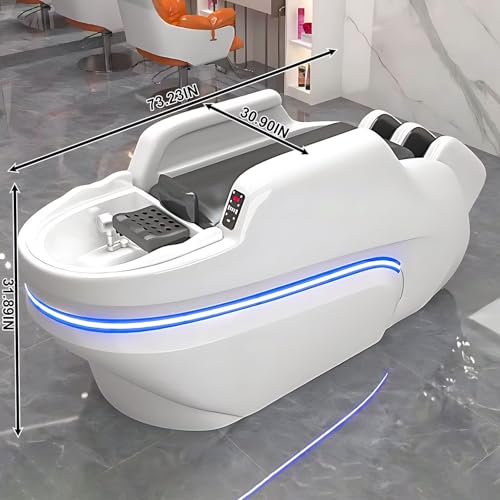 Larnavo Salon Massage Shampoo Bed-Electric Beauty Table with White Modern Luxury Design, Head Spa Equipment&Beauty Bed Includes Full Body Massage, Automatic Leg Lifting(73.23IN) - Image 2