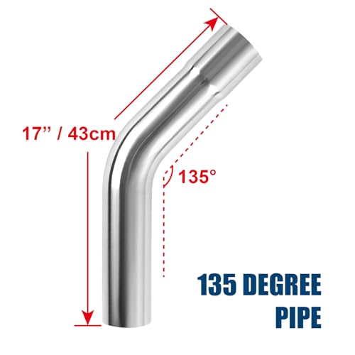 DOCAS 2.5 Inch Stainless Steel Exhaust Pipe Kit Tubing Mandrel Bends Pipe Straight & U-Bend Kit, Universal Fit DIY Custom Exhaust Tubing - 8 PCS by DOCAS - Image 6