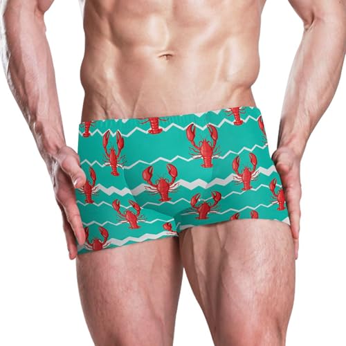 Red Lobsters Mens Swim Trunk Swimwear Bathing Suit Swim Brief Square Leg Board Short S B04051472