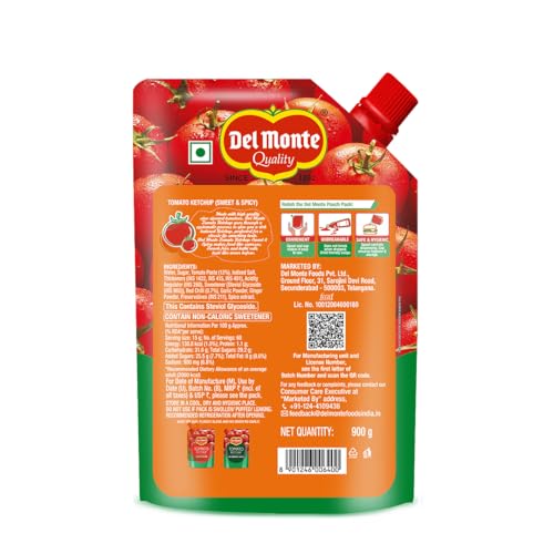 Image of Del Monte Tomato Ketchup - Sweet and Spicy, 850 g | No MSG |100% vegan | Tomato Sauce (Pack of 3)