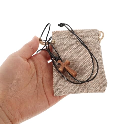 Collier pendentif croix en bois cadeau idéal pour communion