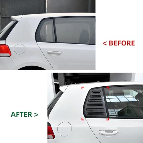 Pasuje do Golf 6 MK6 2008-2012 plastikowa tylna szyba czwarta część żaluzji osłona miarki boczne wykończenie nawiewu samochodowego akcesoria samoprzylepne Zasłony Osłonowe(Gloss Black)