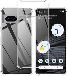 Pkila Case Compatible with Google Pixel 7 Pro Cover Transparent Soft TPU Silicone Protective Clear Case Slim Flexible Shockproof Bumper Cover Anti-Scratch Clear Back HD Clear